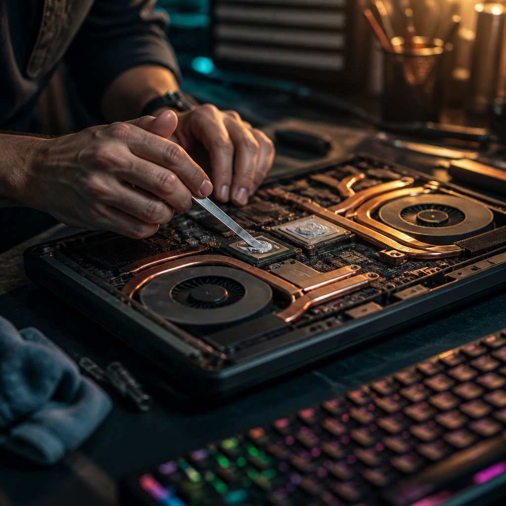 ซ่อมโน้ตบุ๊กเกมมิ่ง MSI ROG Nitro ลำปาง เครื่องร้อน เฟรมตก